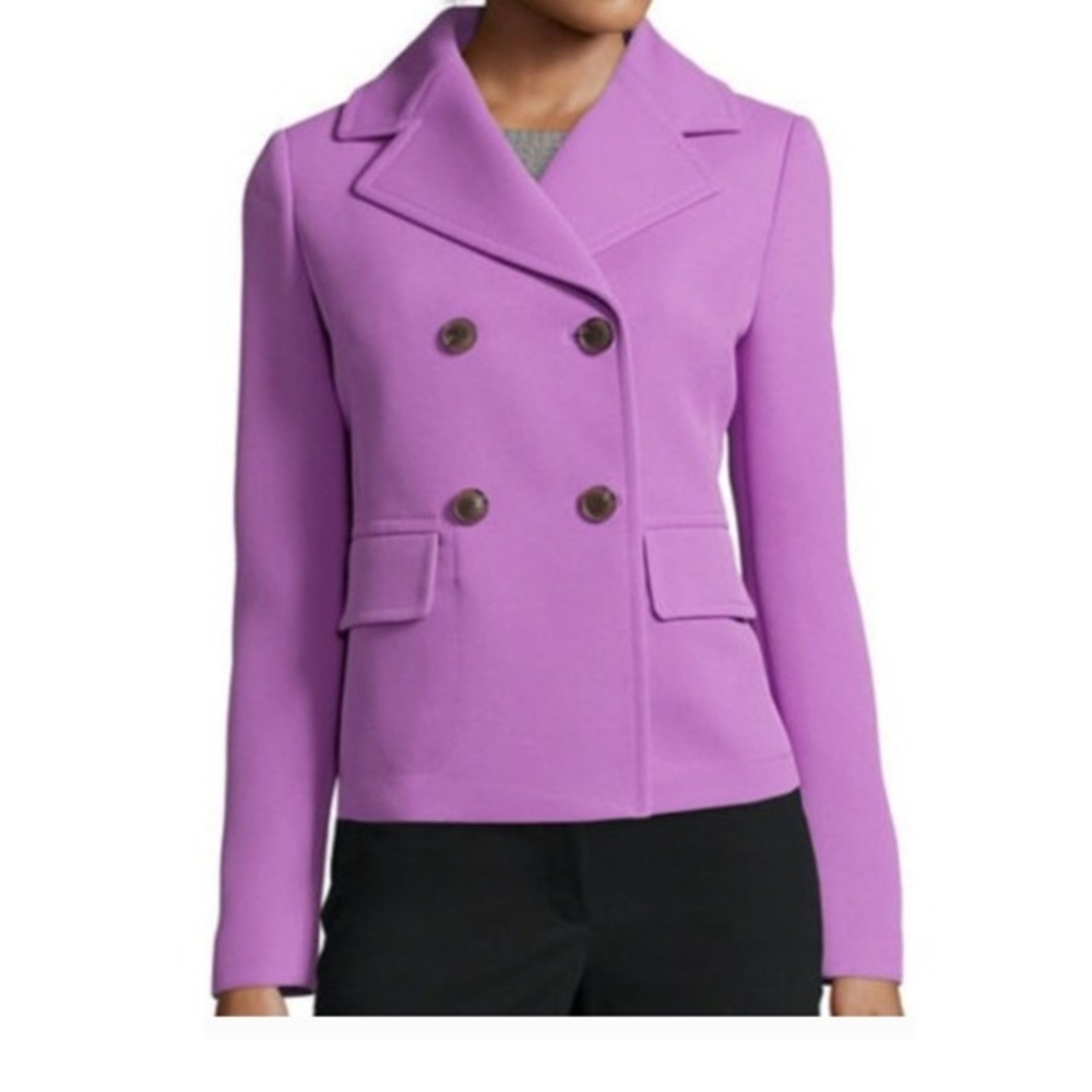 Liz Claiborne Double Breasted Blazer Sz S Purple Textured Business Office Siren